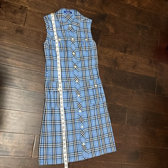 #032 Burberry blue dress size 38 about L37.5”  17” W 32” - Picture 5 of 6